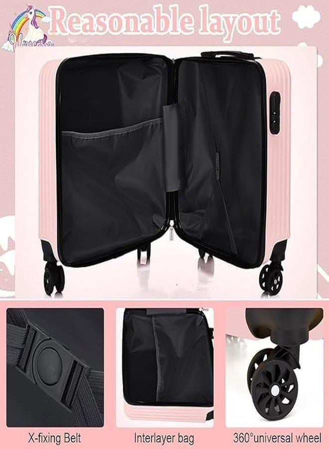 Swarn Products حقيبة ترولي للأطفال من منتجات سوارن مصنوعة من البولي كربونات ومطبوعة بشعار الاتحاد الوطني، مزودة بعجلات دوارة 360 درجة - (لون خوخي - 19 بوصة) - Image 2